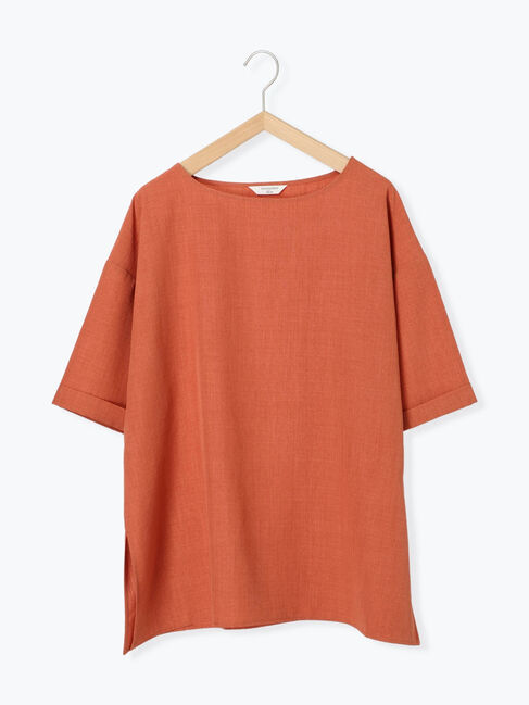 Samansa Mos2 blue「リネンタッチワイドブラウス」|シャツ・ブラウス|