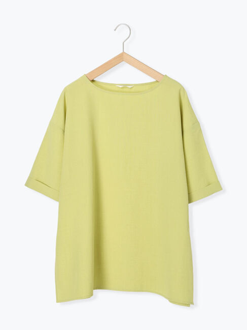 Samansa Mos2 blue「リネンタッチワイドブラウス」|シャツ・ブラウス|