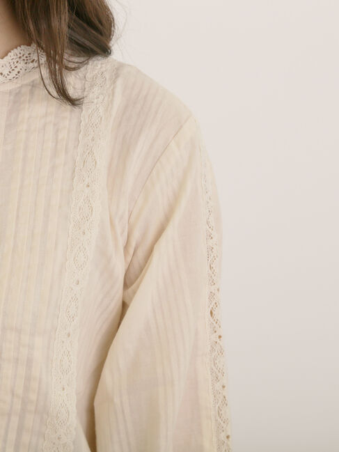 Samansa Mos2「フラワー柄刺繍レースブラウス」|シャツ・ブラウス|