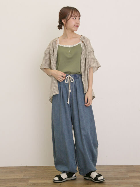 Samansa Mos2「フリル切替ブラウス」|シャツ・ブラウス|