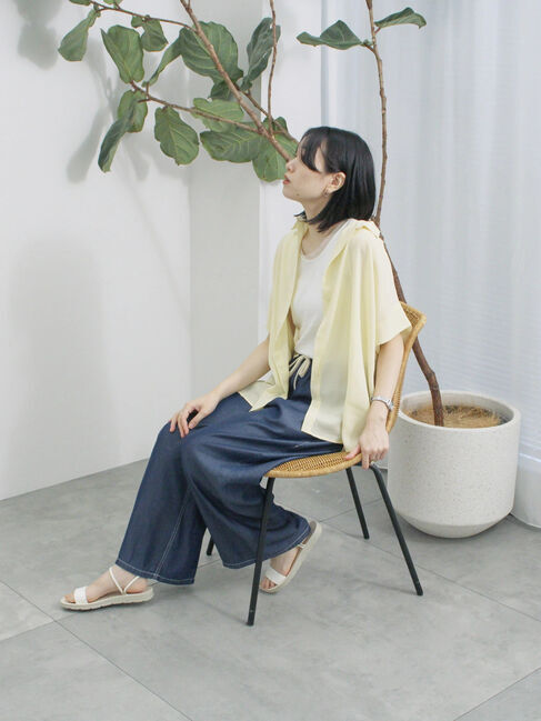 Samansa Mos2 blue「【接触冷感】ポンチョブラウス」|シャツ・ブラウス|