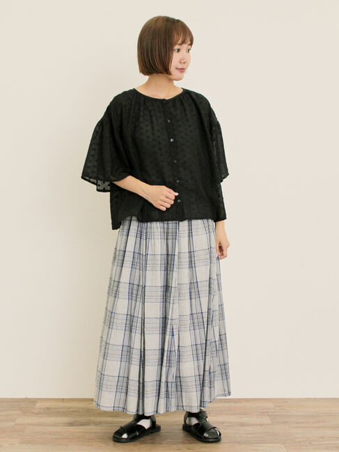 Samansa Mos2「シアー刺繍ブラウス」|シャツ・ブラウス|