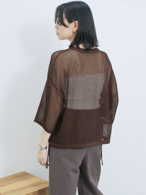 Samansa Mos2 blue「メッシュプルオーバー」|ニット・セーター|