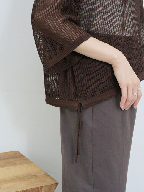 Samansa Mos2 blue「メッシュプルオーバー」|ニット・セーター|