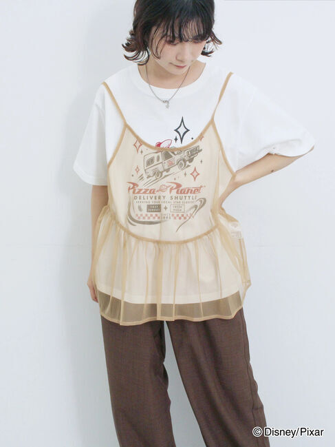 Samansa Mos2 blue「トイ・ストーリー/キャミセットTシャツ」|Tシャツ・カットソー|