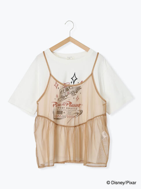 Samansa Mos2 blue「トイ・ストーリー/キャミセットTシャツ」|Tシャツ・カットソー|