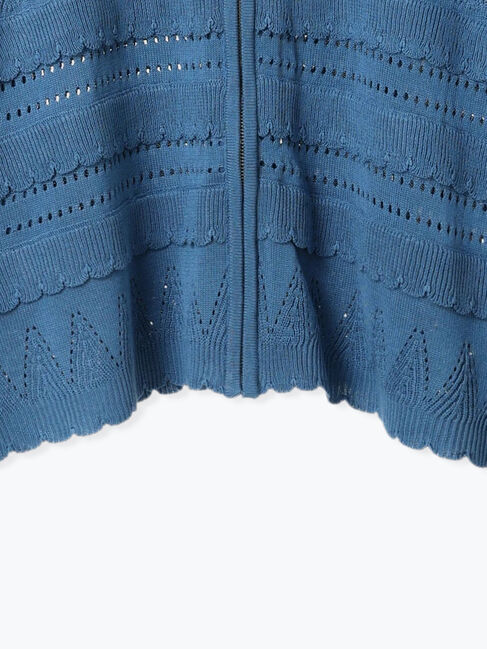 SM2「透かし編みフリル切替VネックZIPカーディガン」|カーディガン|