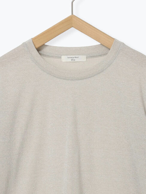 Samansa Mos2 blue「ラメロンT」|Tシャツ・カットソー|