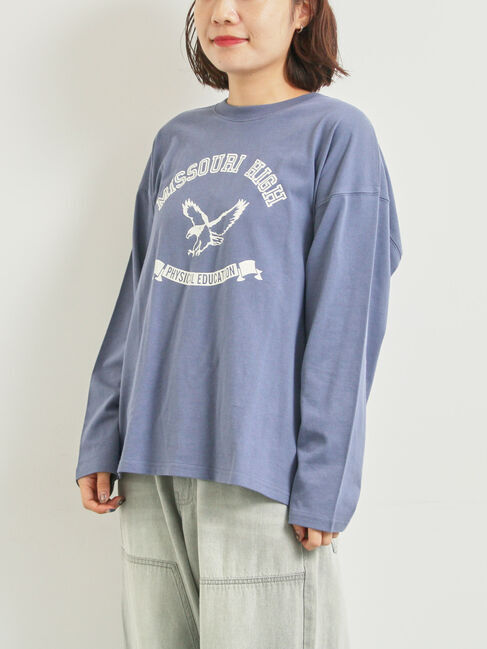 SM2「柄アソートフロッキープリントロングTシャツ」|Tシャツ・カットソー|ネイビー