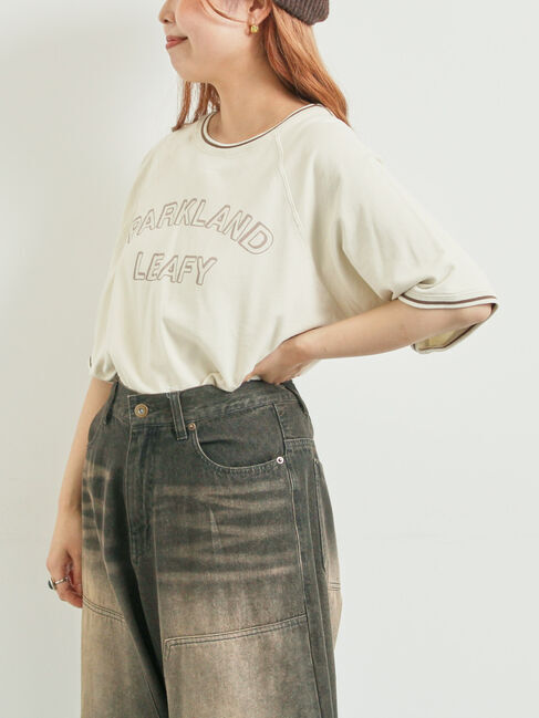 SM2「ミニ裏毛ライン入りロゴプリントカットソー」|Tシャツ・カットソー|ベージュ