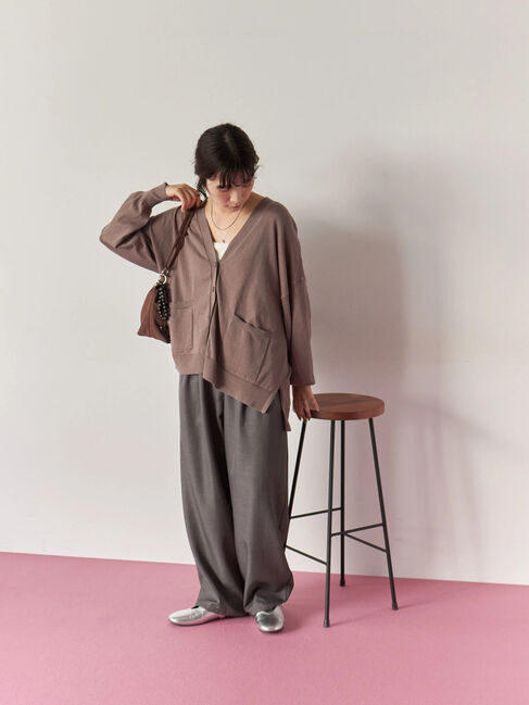 Samansa Mos2 blue「マルチスタイルVネックカーディガン」|カーディガン|