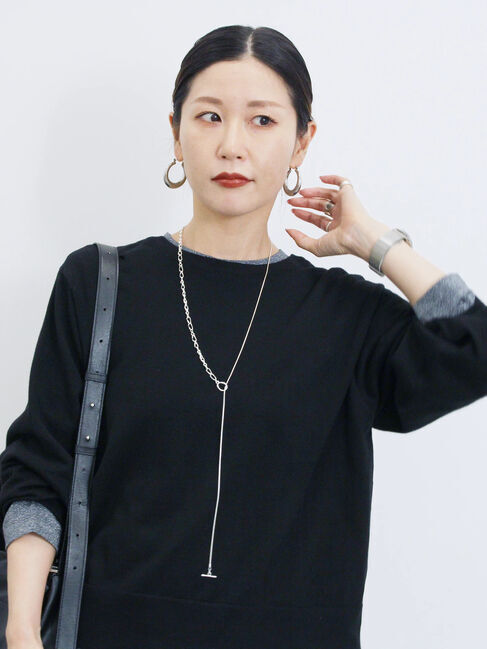 Samansa Mos2 blue「マルチスタイル前後2wayクルーネックカーディガン」|カーディガン|