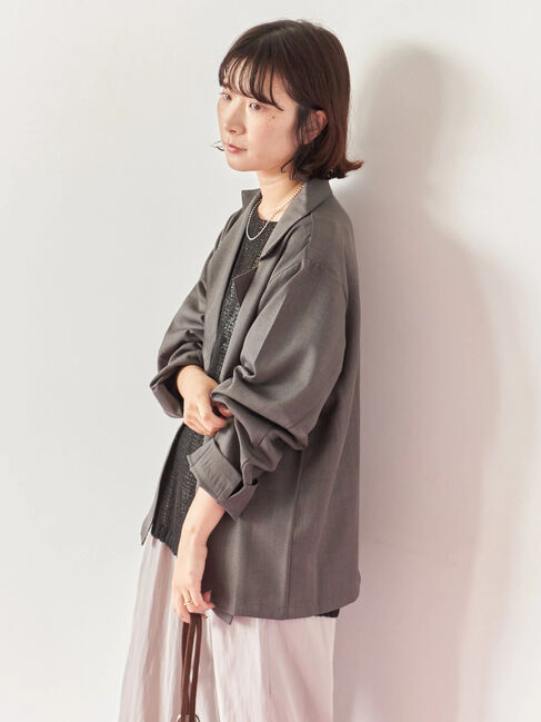 Samansa Mos2 blue「テーラードシャツジャケット」|シャツ・ブラウス|