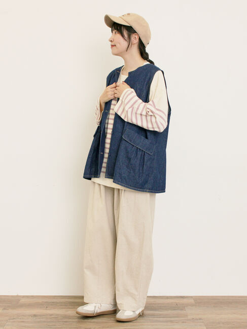 Samansa Mos2「パネルボーダーロングスリーブカットソー」|Tシャツ・カットソー|