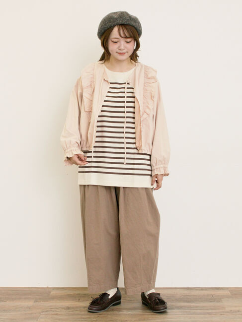 Samansa Mos2「パネルボーダーロングスリーブカットソー」|Tシャツ・カットソー|