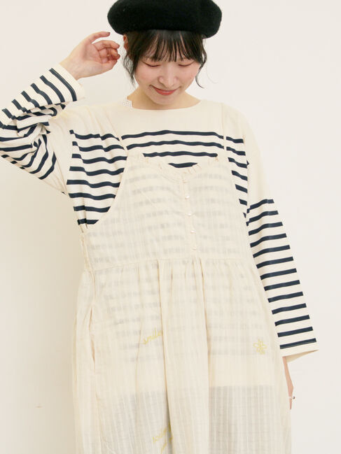 Samansa Mos2「パネルボーダーロングスリーブカットソー」|Tシャツ・カットソー|