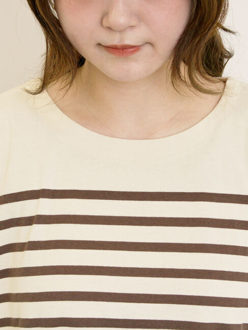 Samansa Mos2「パネルボーダーロングスリーブカットソー」|Tシャツ・カットソー|