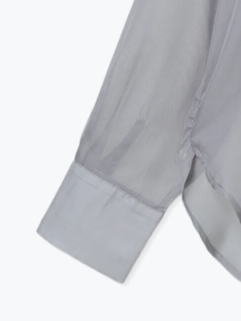 Samansa Mos2 blue「◎バンドカラーシアーシャツ」|シャツ・ブラウス|