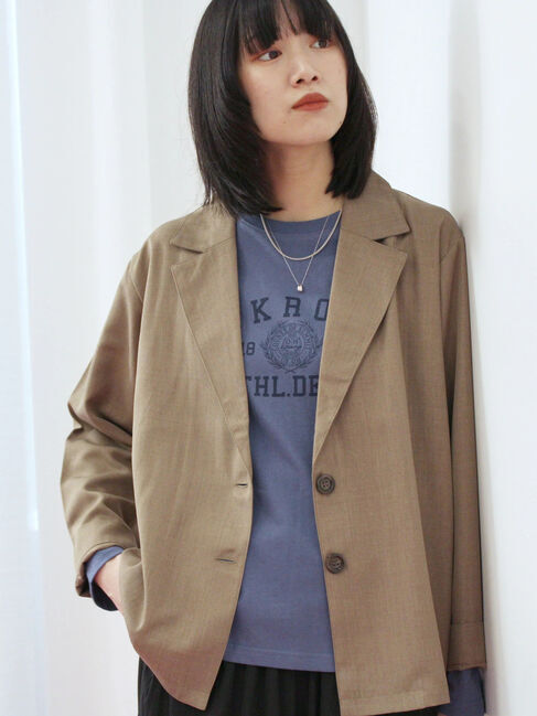 Samansa Mos2 blue「アソートプリントロンT」|Tシャツ・カットソー|