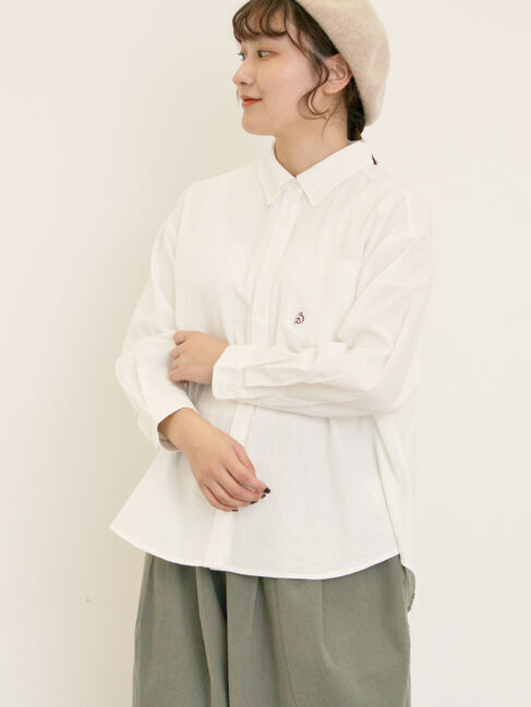 Samansa Mos2「ワンポイントロゴ刺繍シャツ」|シャツ・ブラウス|