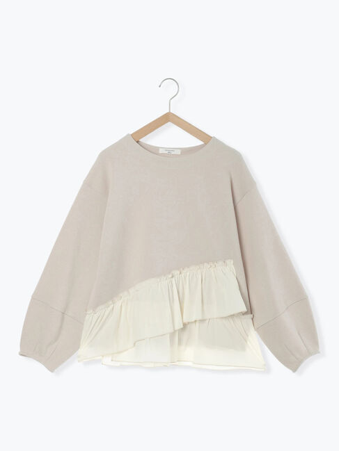 Samansa Mos2 blue「ペプラムドッキングプルオーバー」|Tシャツ・カットソー|