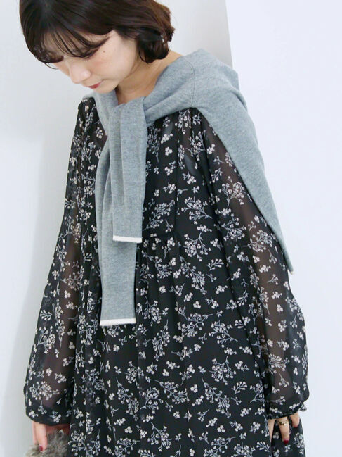 Samansa Mos2 blue「◎花柄ワンピース」|ワンピース|