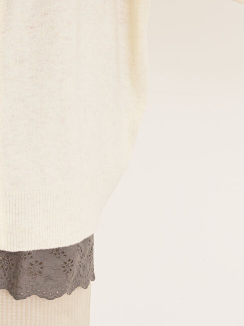 Samansa Mos2「刺繍入りパフスリーブカーディガン」|カーディガン|