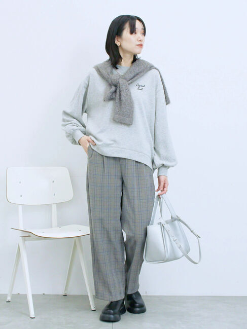 Samansa Mos2 blue「ラメ裏毛プルオーバー」|Tシャツ・カットソー|