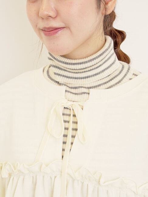 Samansa Mos2「ミニ裏毛切替ギャザープルオーバー」|Tシャツ・カットソー|