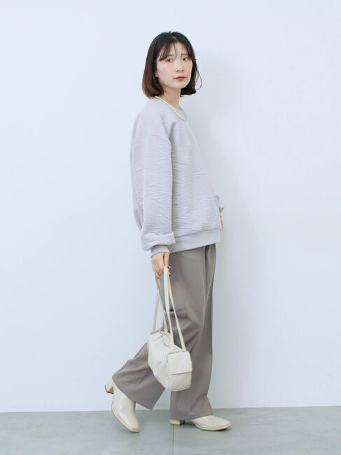 Samansa Mos2 blue「ジャガードダンボールプルオーバー」|Tシャツ・カットソー|