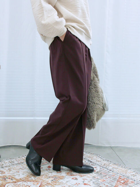 Samansa Mos2 blue「裏起毛ストレートパンツ」|その他|