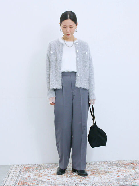 Samansa Mos2 blue「裏起毛ストレートパンツ」|その他|