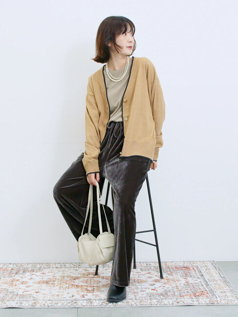 Samansa Mos2 blue「ラメリブプルオーバー」|Tシャツ・カットソー|