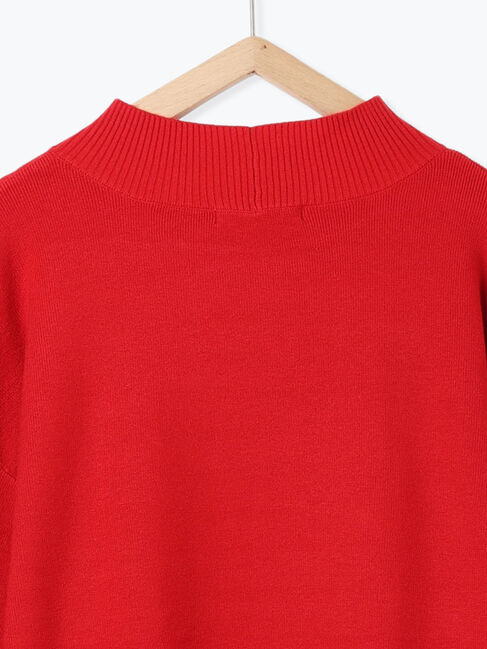 Samansa Mos2 blue「【Hug knit】袖ボリュームハイネックプルオーバー」|ニット・セーター|