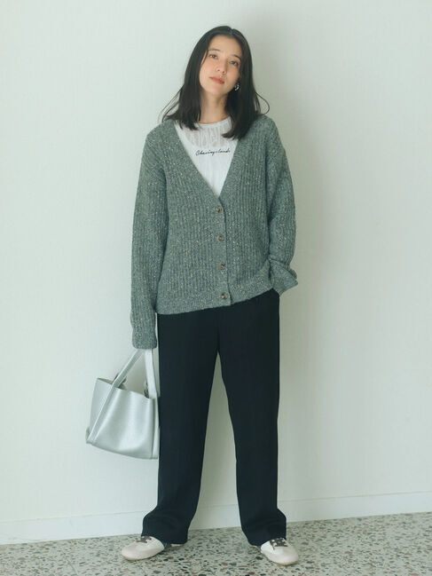 Samansa Mos2 blue「ネップジョーゼットパンツ」|その他|