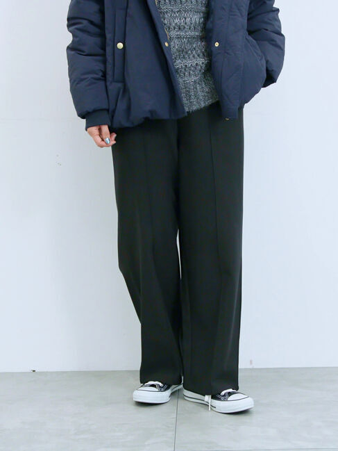 Samansa Mos2 blue「カットジョーゼット裏ボンディングパンツ」|その他|