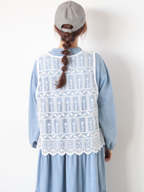 Samansa Mos2「裾スカラップレースベスト」|シャツ・ブラウス|