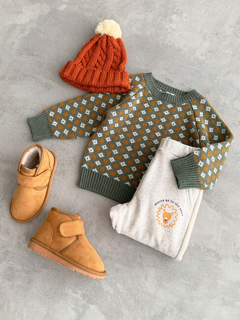 Samansa Mos2 Lagom「【マシンウォッシャブル】ジャカード総柄ニット」|ニット・セーター|ブルー