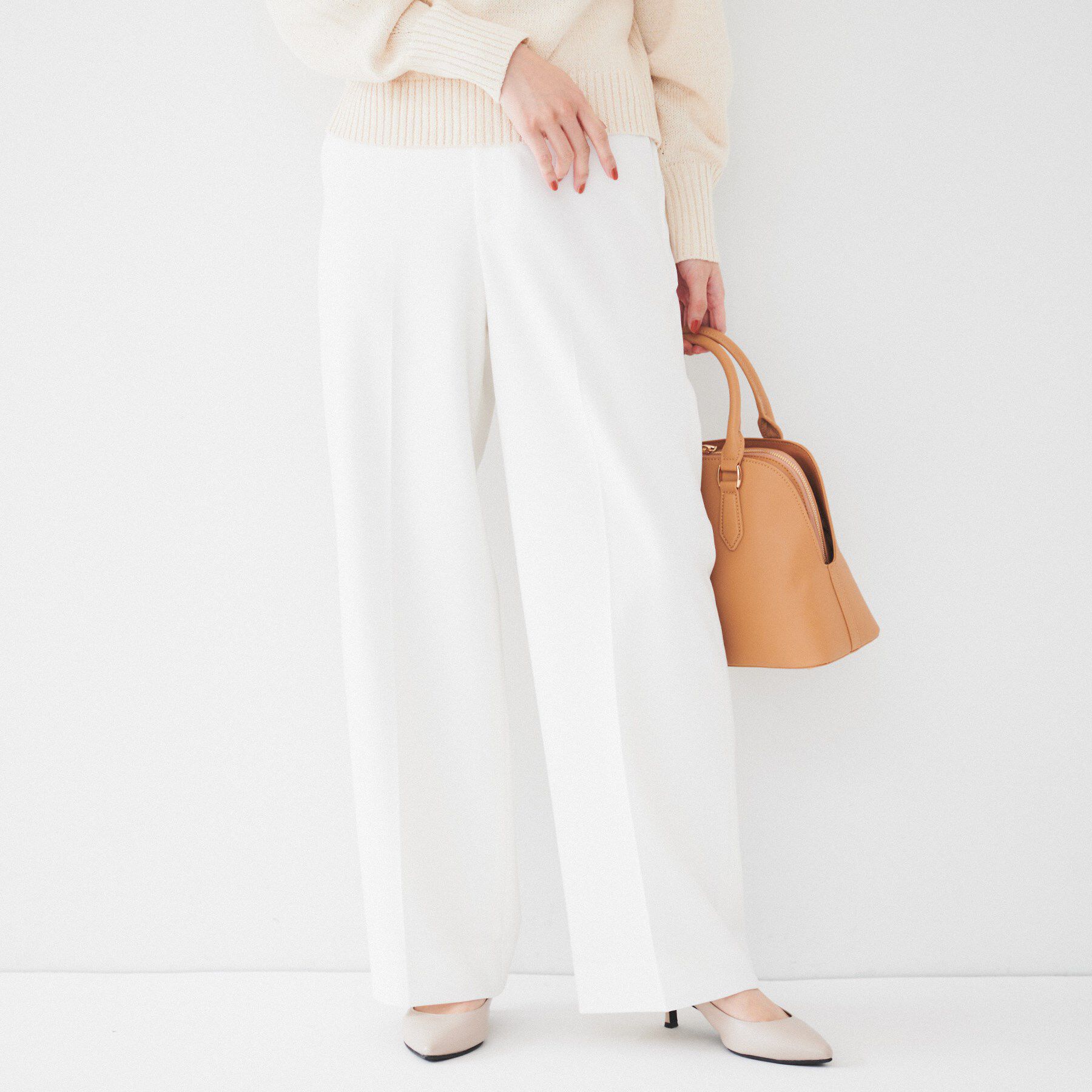 UNTITLED「【後ろウエストゴム/きれいめ】ストレッチ ワイドパンツ」|その他|