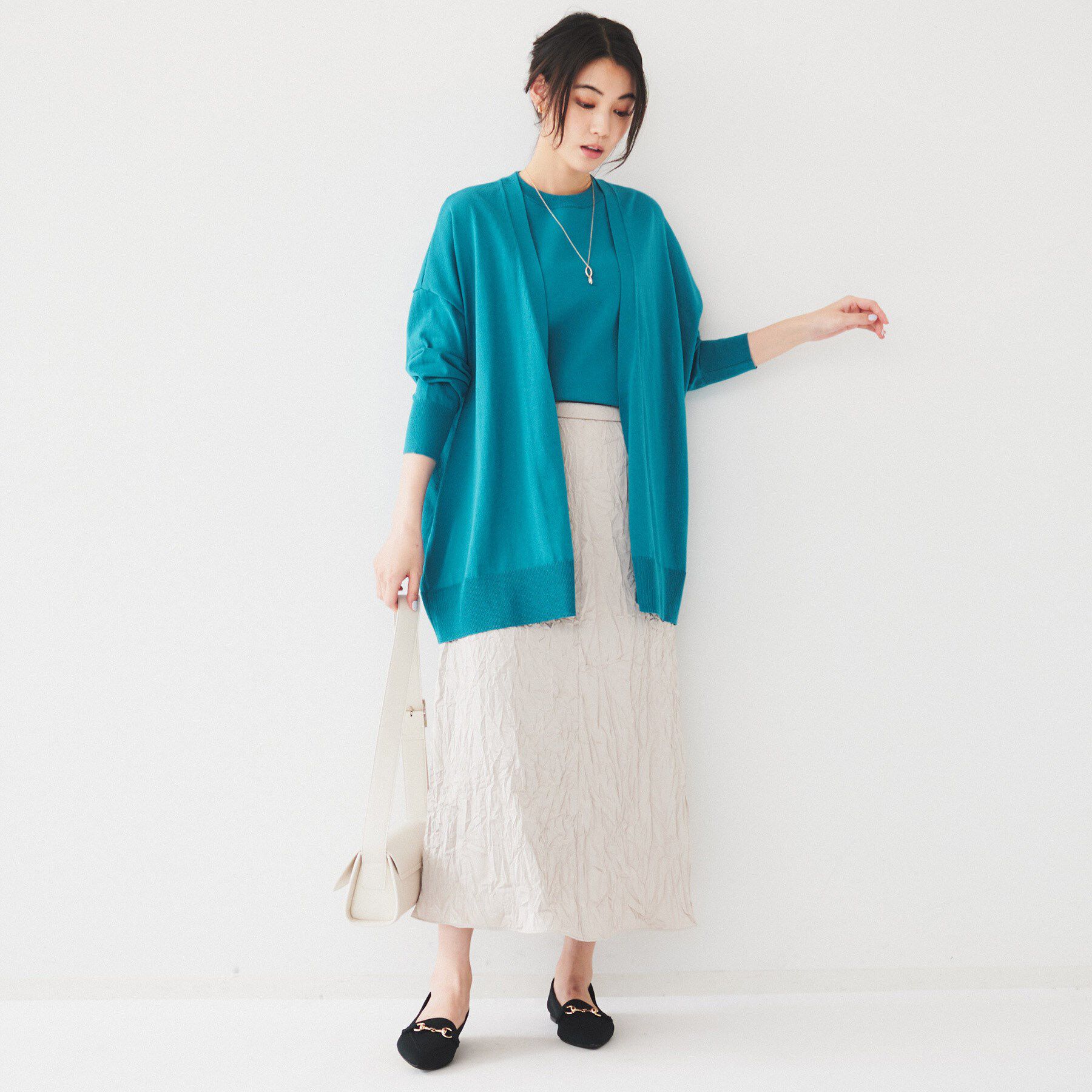 UNTITLED「ボタンレスニットカーディガン」|カーディガン|