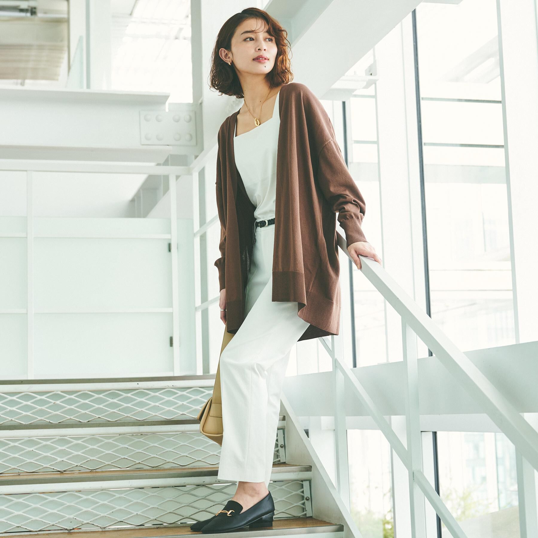 UNTITLED「ボタンレスニットカーディガン」|カーディガン|