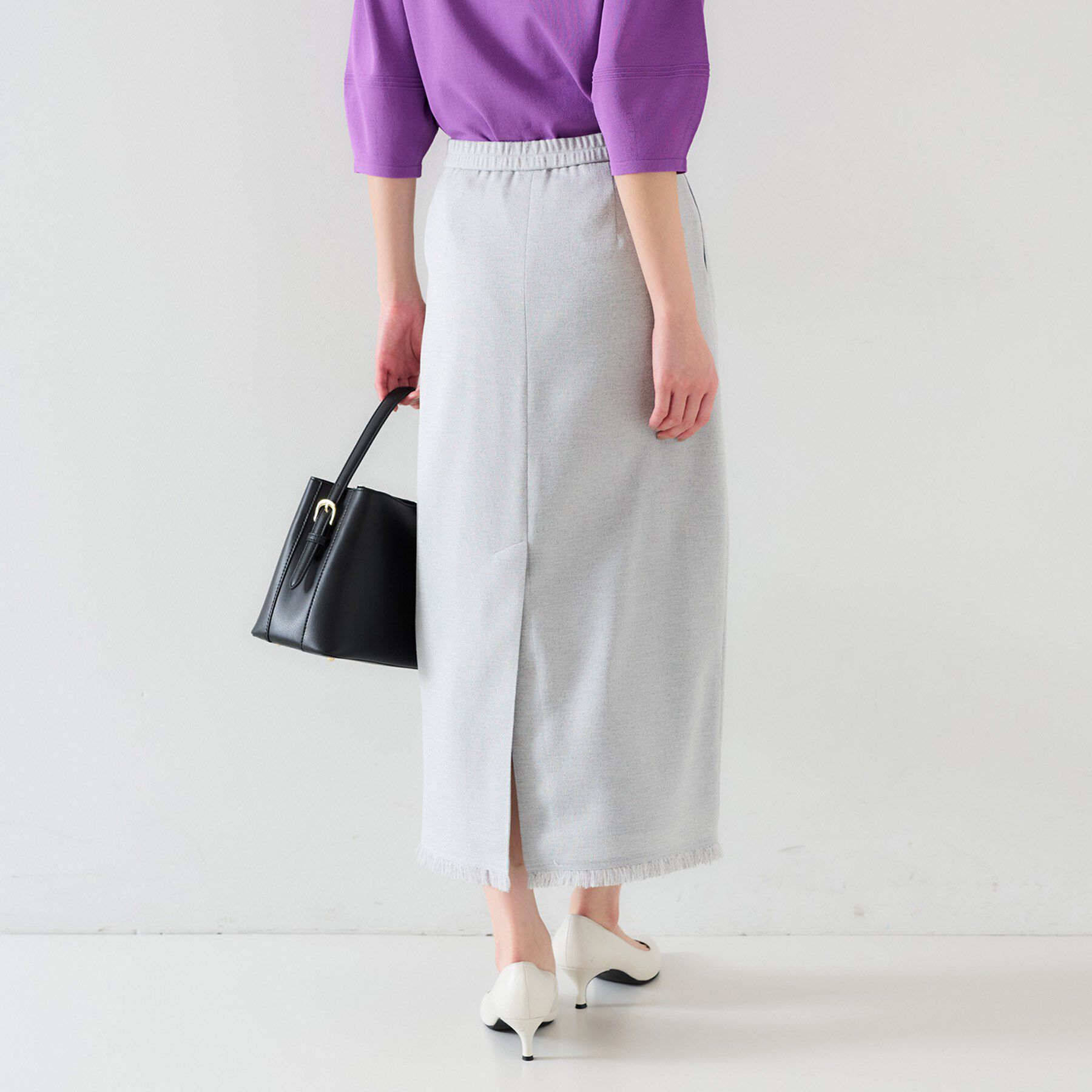 UNTITLED「【オンオフ/ストレッチ】裾フリンジナロースカート」|スカート|