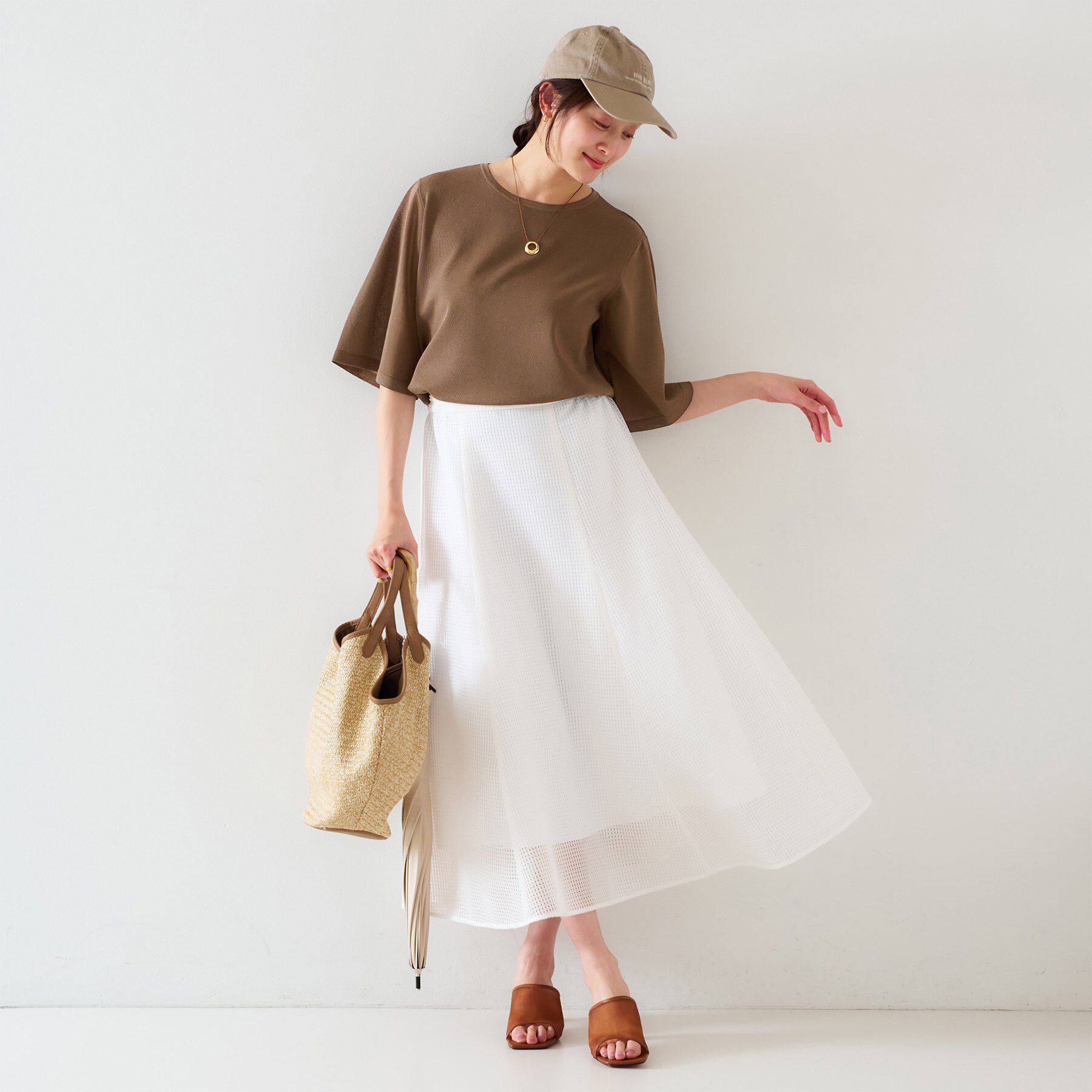 UNTITLED「【清涼感/二の腕カバー】シアープルオーバーニット」|ニット・セーター|