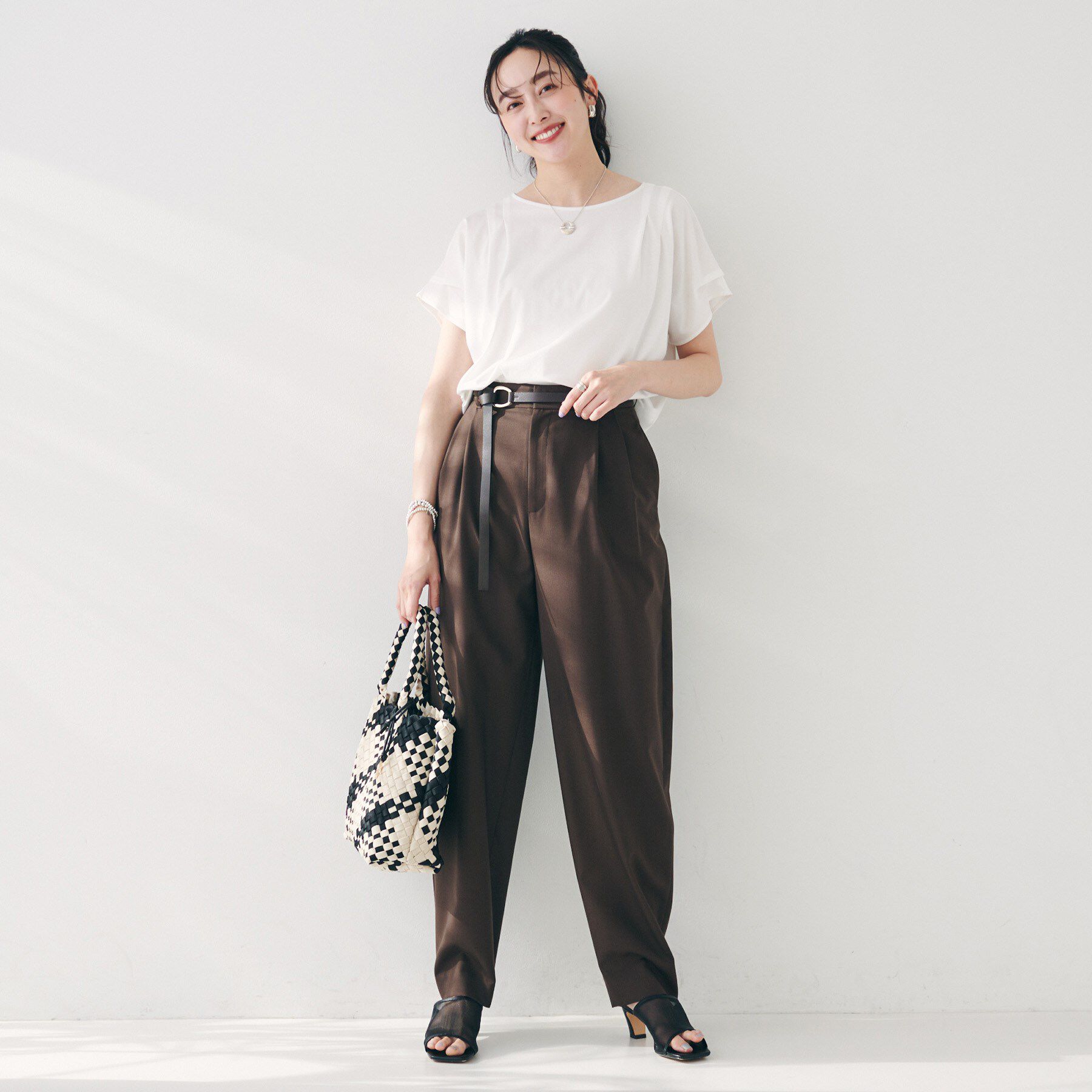 UNTITLED「【洗える】タック入りフレンチスリーブプルオーバー」|Tシャツ・カットソー|