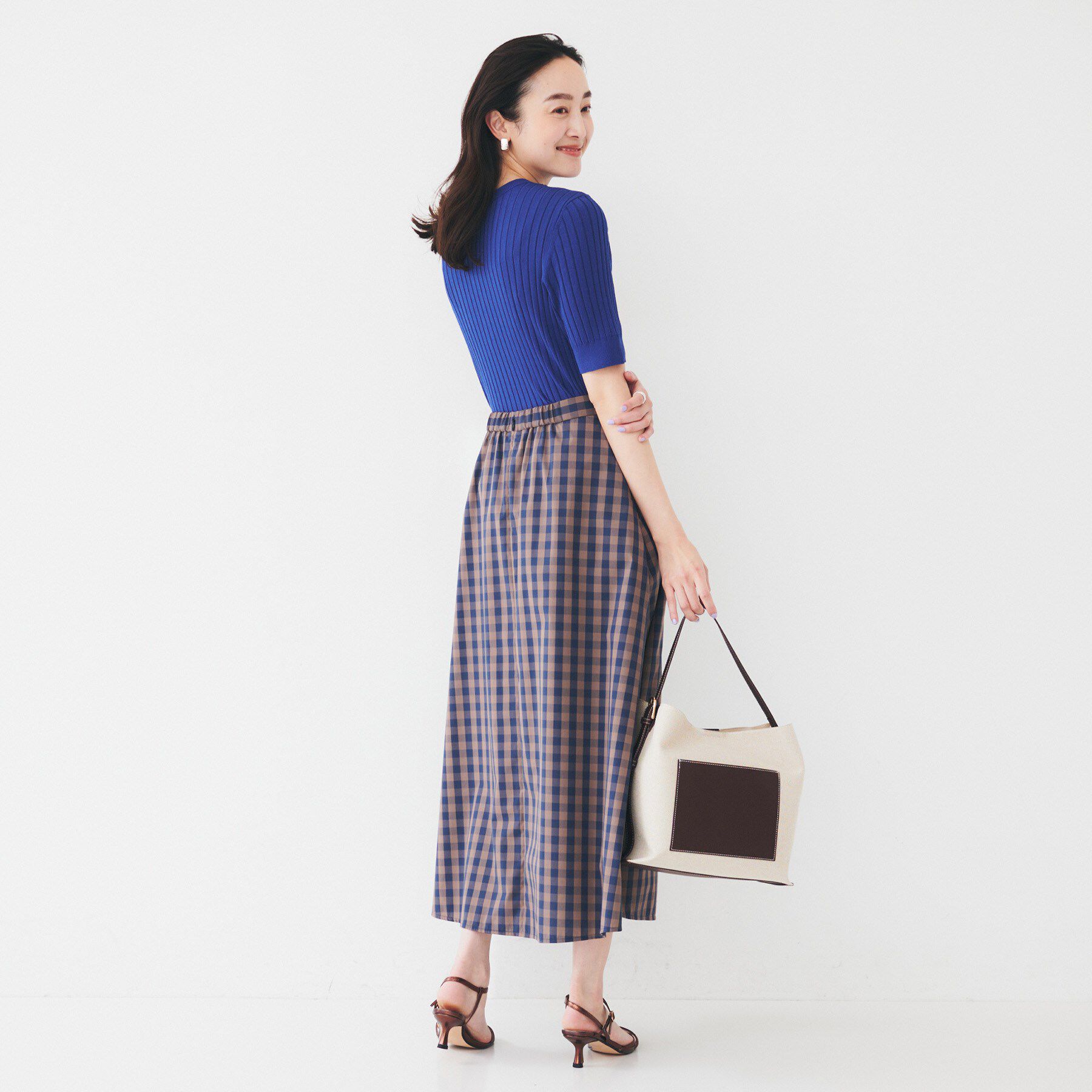 UNTITLED「【五分袖/タイト】コットンリネン2WAYニット」|ニット・セーター|