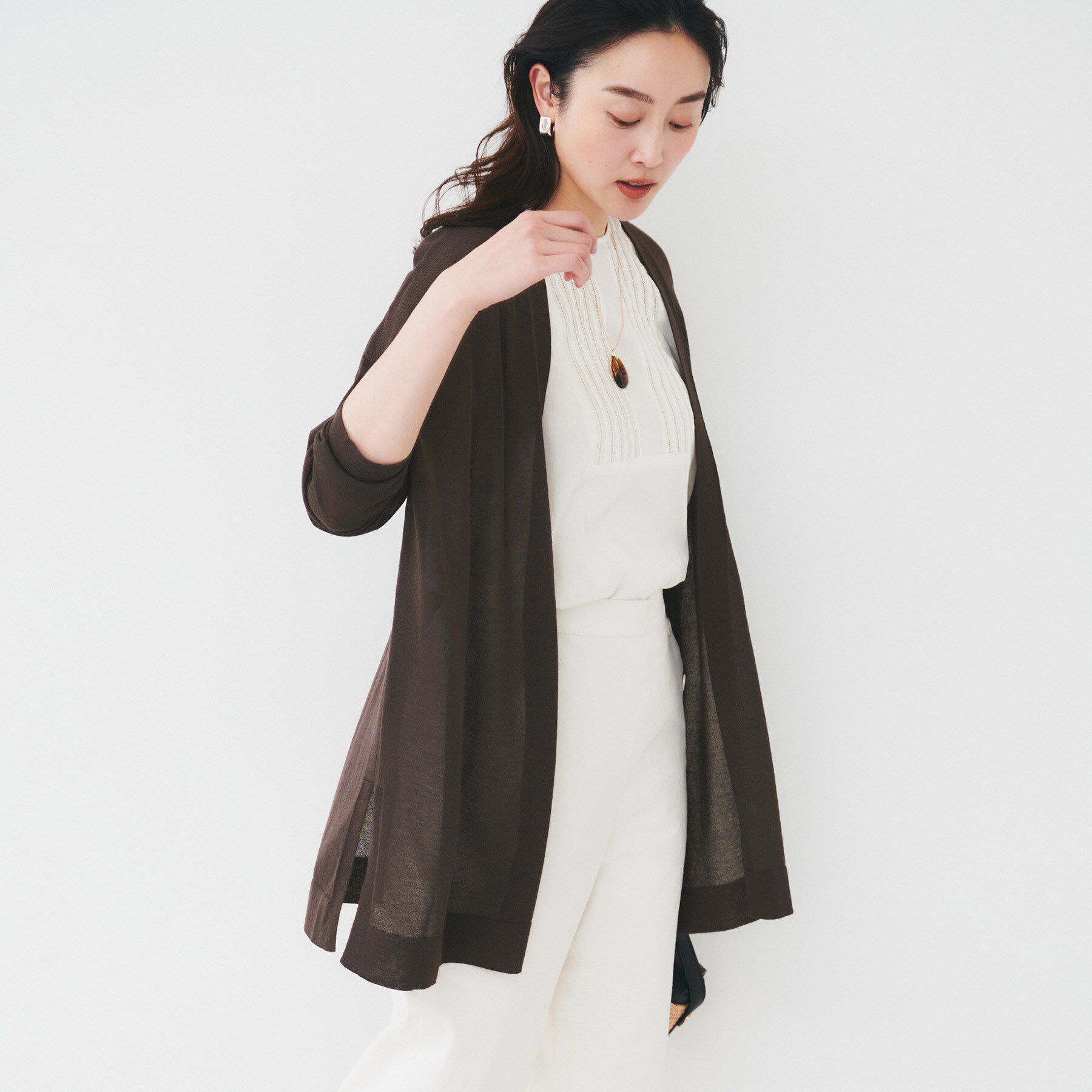 UNTITLED「【ゆったり/ロング】シアーカーディガン」|カーディガン|