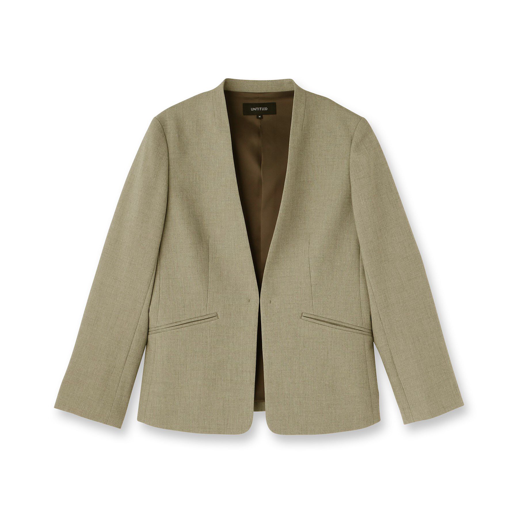 UNTITLED「【洗える/お仕事スーツ】ドライメランジ カラーレスジャケット」|ノーカラージャケット|