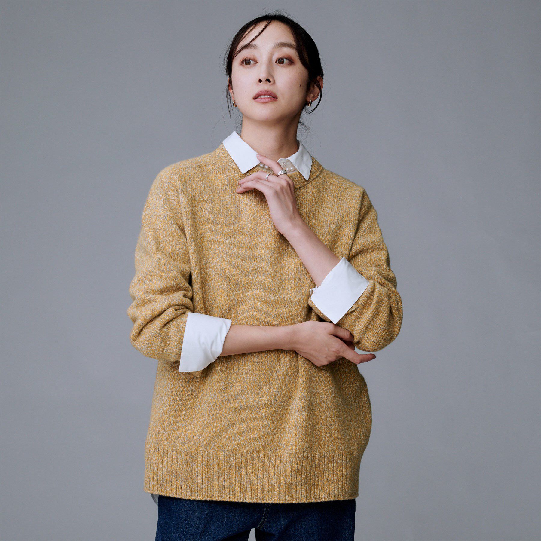 UNTITLED「【ゆったり】三つ杢カラーニット」|ニット・セーター|