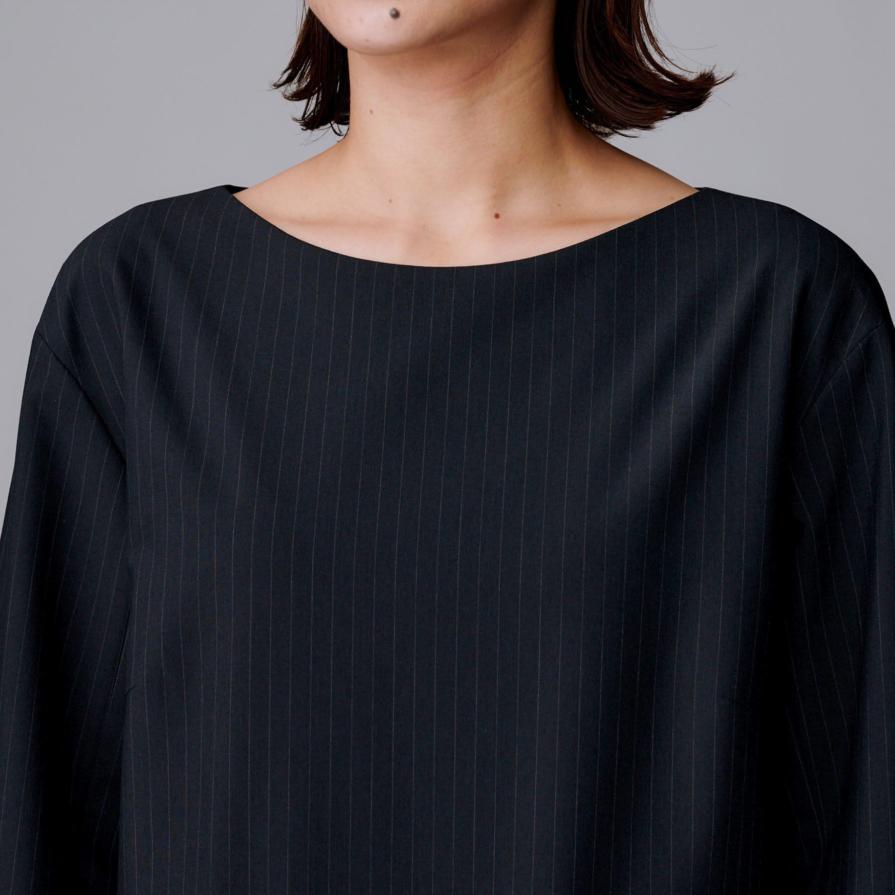 UNTITLED「【洗える/ストレッチ性】スーツライク ストライプワンピース」|ワンピース|