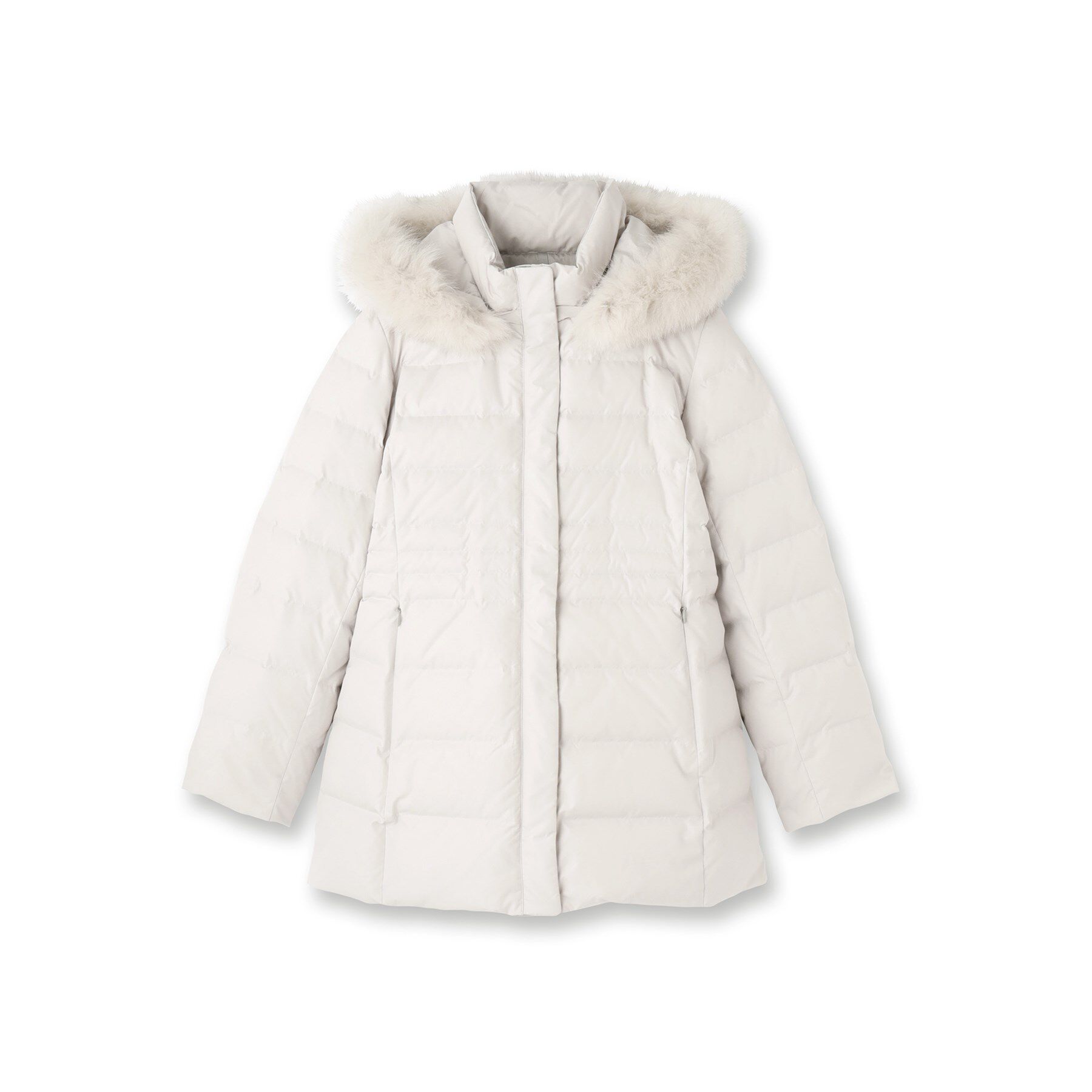 UNTITLED「【はっ水機能/フード取り外し可】ミディダウンコート」|ダウン|